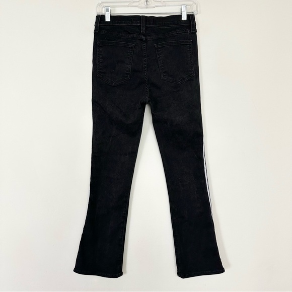 Veronica Beard Carolyn Baby Boot Cropped Jeans W/ Tux Stripes In Raven - Picture 12 of 16